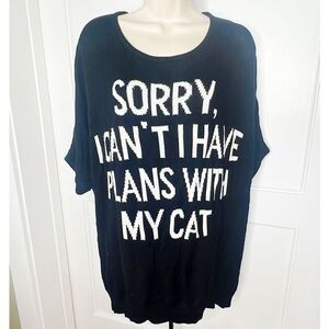 Killstar Got Plans Bat Wing Distressed Sweater Black Size XXL